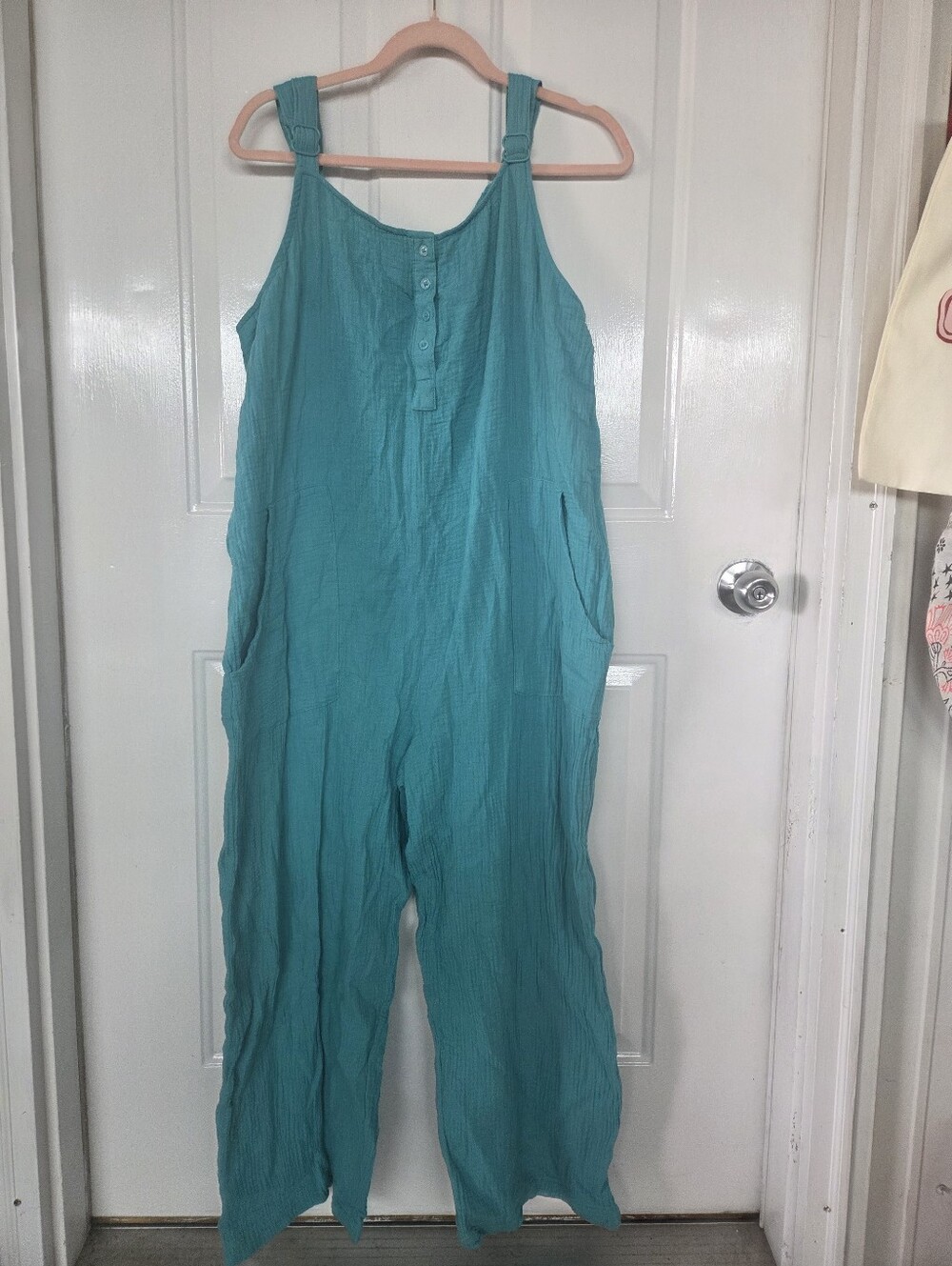 Serra Women’s Sleeveless Teal Jumpsuit very trendy